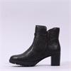Rieker Strap Detail Block Heel Boot - Dark Brown